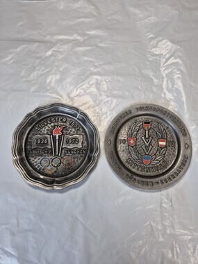 Vintage Sylvester Pewter Plate from 1972 Munich Olympics Carmisch P Munchen
